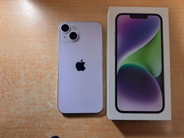 Apple iphone 14 Újszerű Lila Apple Garanciával !