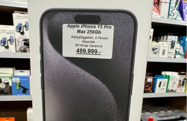 Apple iphone 15 Pro Max 256GB Krtyafggetlen 36H Garancia!