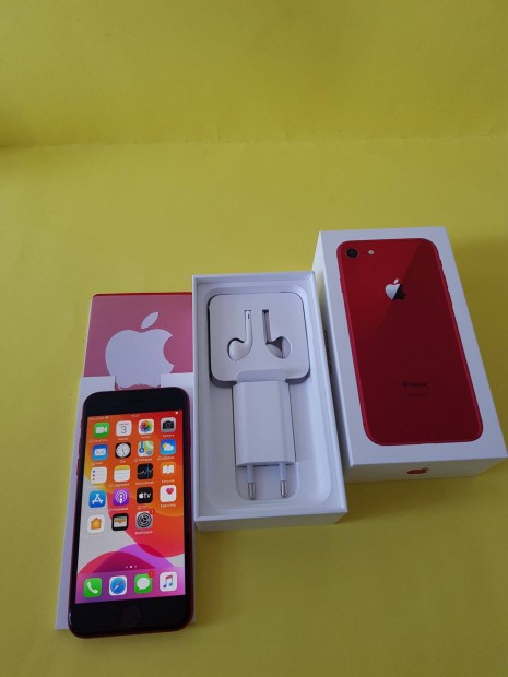 Apple iphone 8 64GB Red Krtyafggetlen szp mobiltelefon elad!