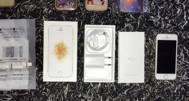 Apple iphone SE Gold 32GB krtyafggetlen, dobozban, akkumultor 100%