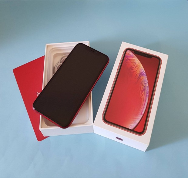 Apple iphone XR 128GB Red Fggetelen karcmentes mobiltelefon elad!