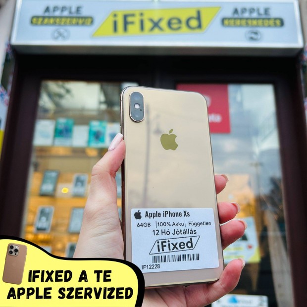 Apple iphone Xs Gold 64GB 100% Akku 12 Hgari IF12228