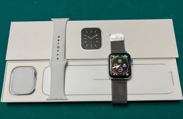 Apple watch S6 Cellular, Stainless, Zafr kristly kijelz, 100% akku!