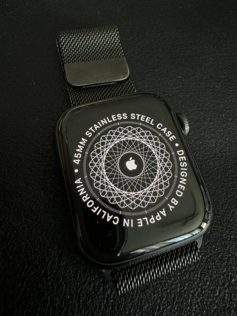 Apple watch series 7 s7 stainless steel 45mm grafitszrke  okosra