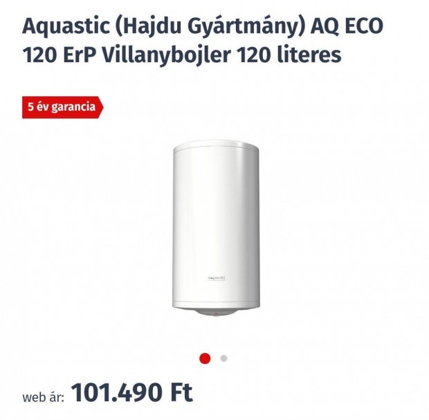 Aquastic (Hajdu Gyártmány) AQ ECO 120 ErP Villanybojler 120 literes