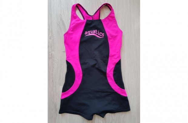 Aquatics kislny lny fekete pink szdressz frdruha 10-11 v