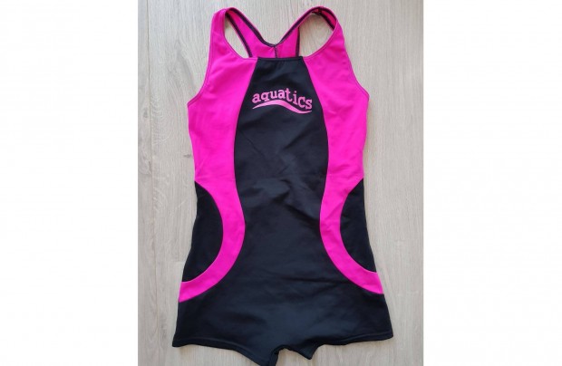 Aquatics kislny lny fekete pink szdressz frdruha 10-11 v