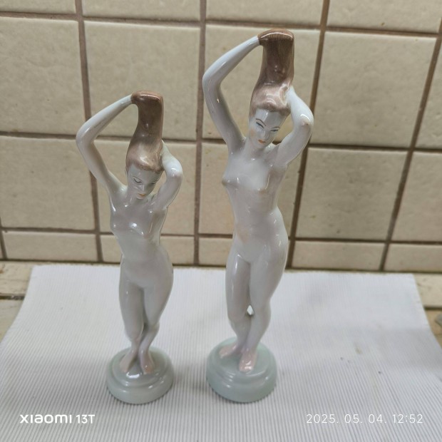 Aquincum porcelán női akt figura,2 db, nagyon szép hibátlan állapotú