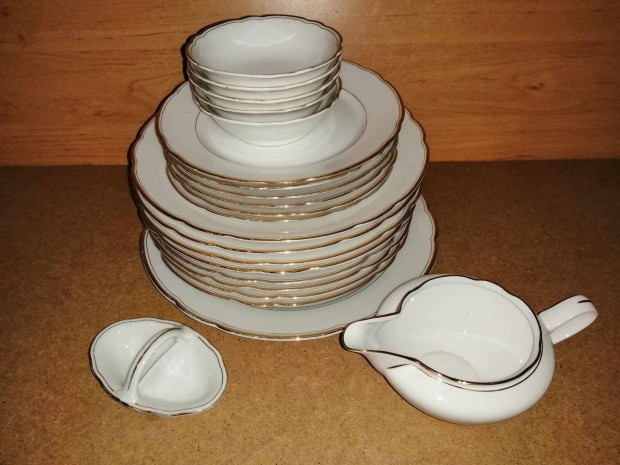 Arany szl porceln tkszlet - lapostnyr, mlytnyr, kistnyr