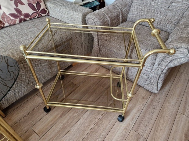 Arany zsúrkocsi, gurulós 76 cm hosszú és 40 cm széles, kocsi