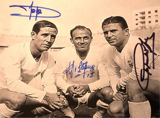 Aranycsapat, Puskas Ferenc, Di Stefano, Kopa, dedikalt, alairt foto