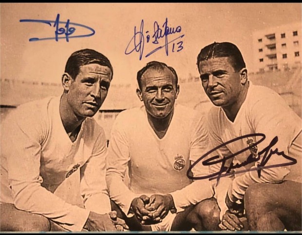 Aranycsapat, Puskas Ferenc, Di Stefano, Kopa dedikalt, foto