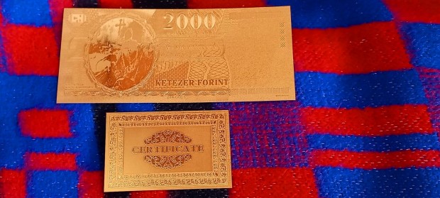 Aranyozott, plasztik, fantzia Millennium 2000 forint