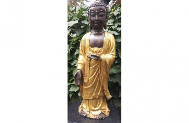 Aranyozott bronz ll Buddha szobor