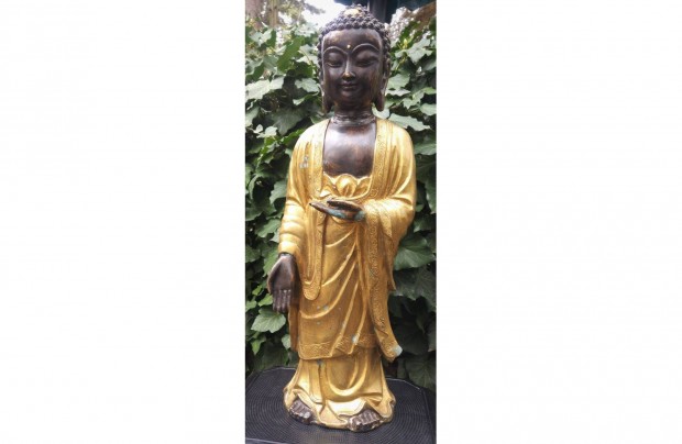 Aranyozott bronz ll Buddha szobor
