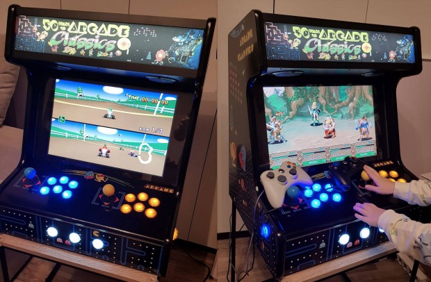 Arcade 2+2 személyes Játékgép Pac-man/Galaga grafikával 5000 játék