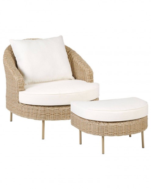 Arcille natr rattan kerti fotel ottomnnal (natur) 1052611