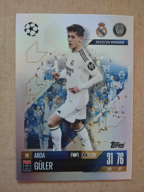 Arda Gler (Real Madrid) Match Attax Bajnokok Ligja 2024/25 krtya