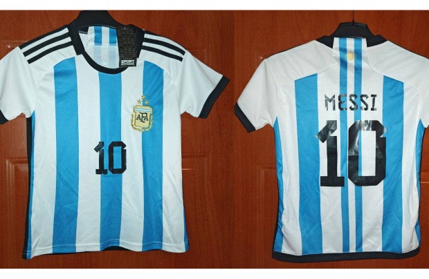 Argentin válogatott Lionel Messi szurkolói kék fehér gyerek mez (140)