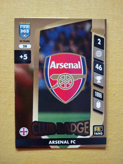 Arsenal FIFA 365 2025 Club badge csapatcmer focis krtya