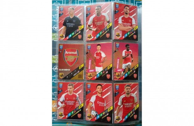 Arsenal Teljes sor Panini Fifa 365 2024 focis krtya