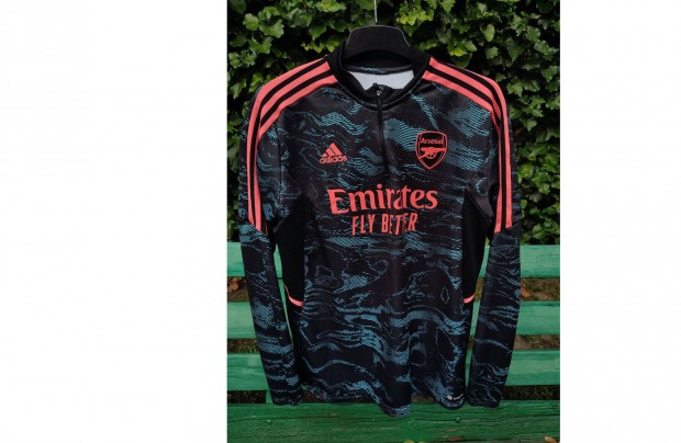 Arsenal eredeti adidas fekete kk pink cipzras nyak fels (L-es)