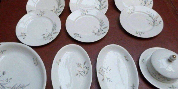Art deco porcelán étkészlet tányér csésze készlet