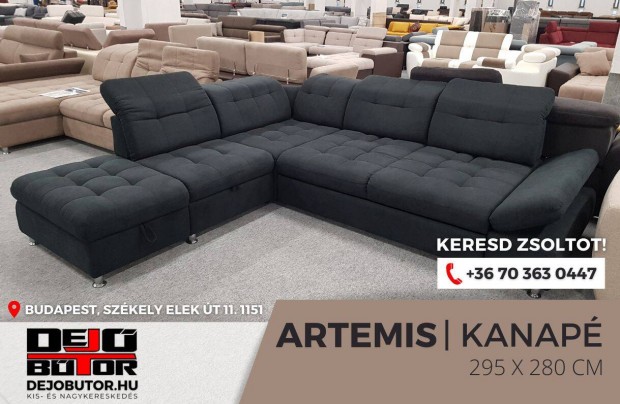 Artemis black sarok prmium kanap lgarnitra 295x280 cm gyazhat