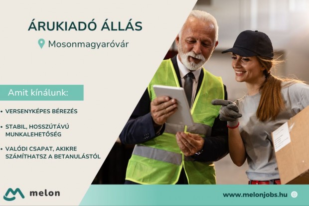 Árukiadó álláslehetőség