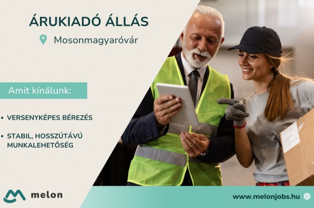 Árukiadó álláslehetőség