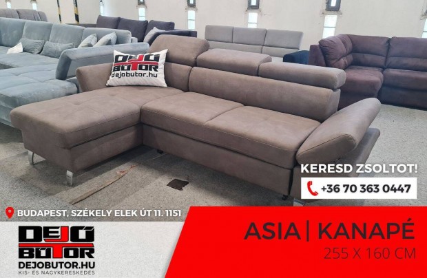 Asia mini sarok prmium kanap lgarnitra 255x160 cm taupe gyazhat