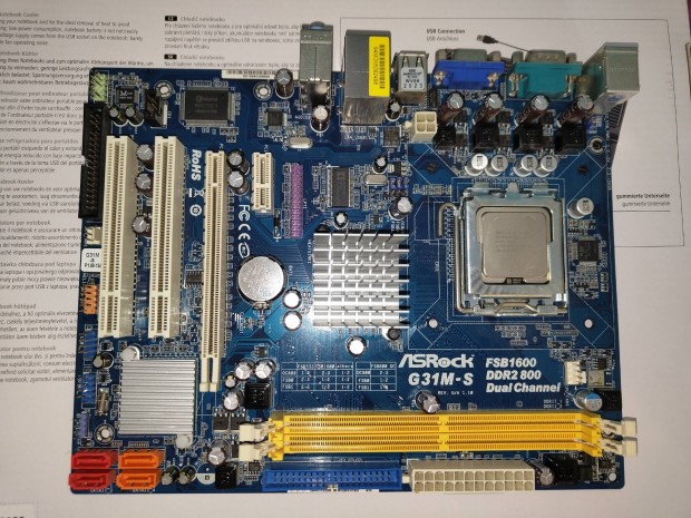 Asrock G31M-S alaplap processzorral egytt elad