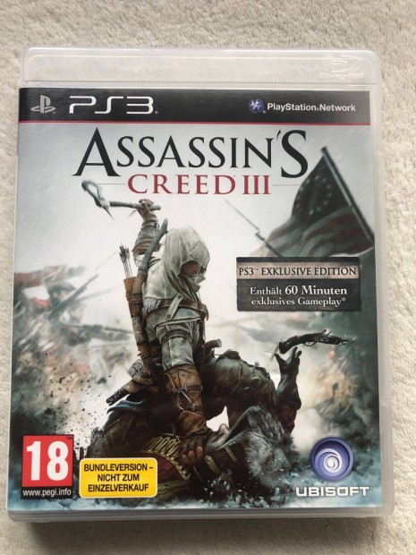 Assassins Creed 3 III Ps3 Playstation 3 jtk, angol nyelv