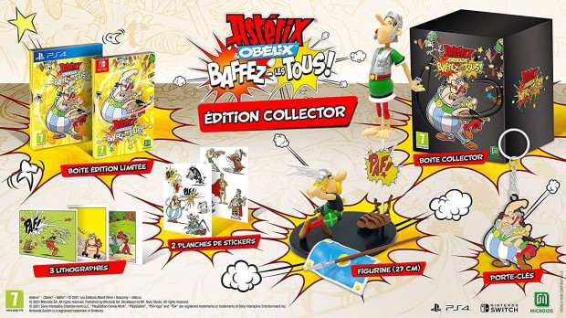 Asterix & Obelix Slap Them All Collector's Ed. wfigurine, Keyring&Lith