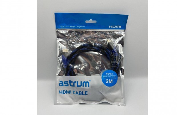 Astrum HDMI apa - HDMI apa kbel, 2m hossz, kk/fekete, j