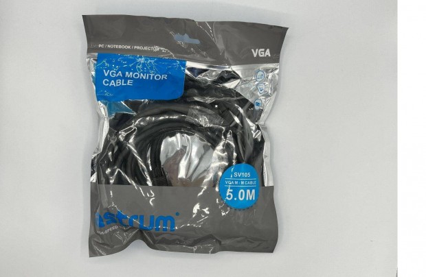 Astrum VGA apa - VGA apa video kbel 5m hossz, fekete, j