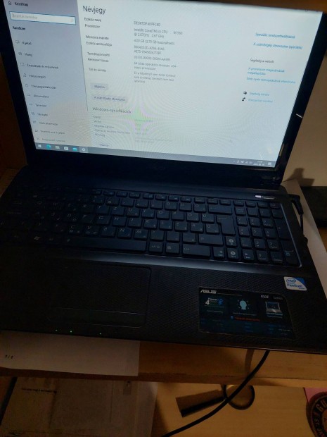 Asus A52F laptop I5 processor, 4GB RAM, SSD, Friss Jogtiszta WIN10