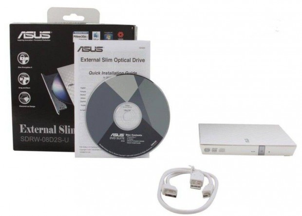 Asus External Slim DVD-RW USB 2.0 Fehr sznben, j originlt csomagol