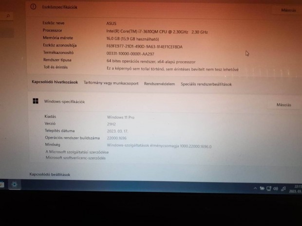 Asus I7 Laptop 15.6 coll+tska