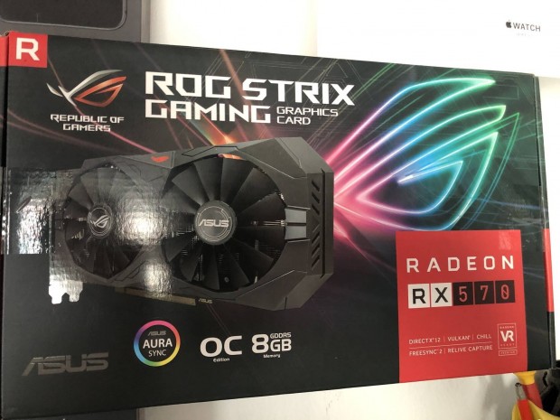 Asus ROG Strix Radeon RX570 8gb OC Dobozos Csavarmatrics!