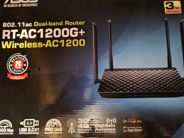 Asus RT-AC1200G+ gigabit router 3 darab elad