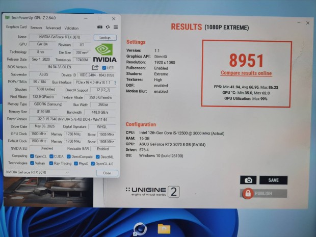 Asus Rtx 3070 8GB Gddr6 ROG Strix OC