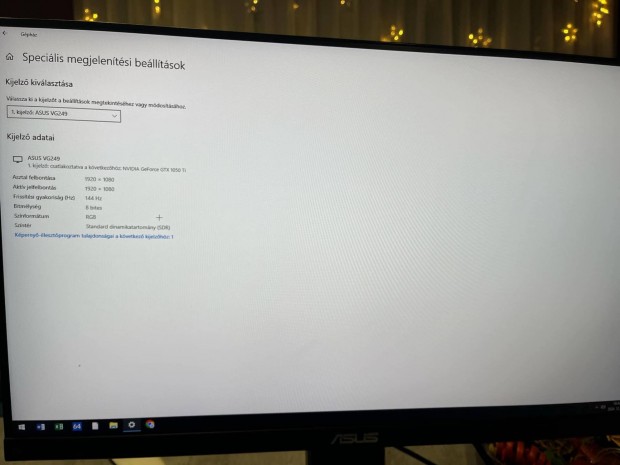 Asus Tuf vg249q gamer monitor 144hz garancilis