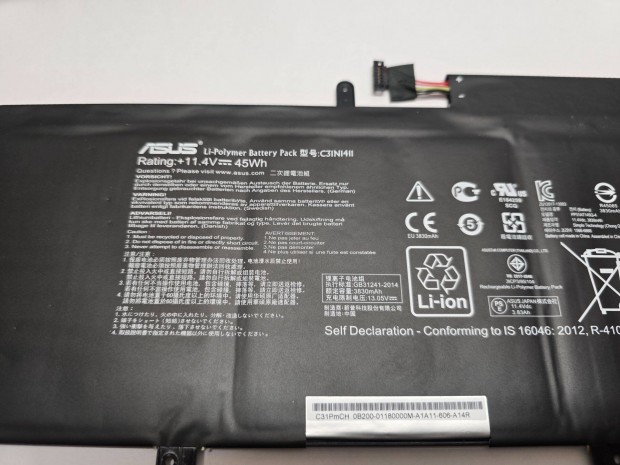 Asus UX305CA, UX305Fa gyri 3 cells 3830mAh hasznt akkumultor (C31N