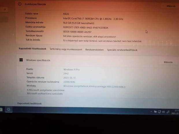 Asus i7 Laptop 15.6 coll+tska elad