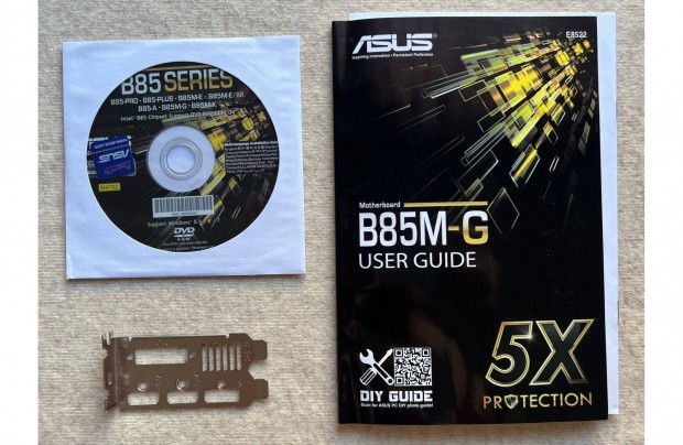 Asus motherboard B85M-G alaplaphoz kziknyv + CD-ROM