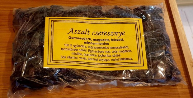 Aszalt cseresznye, magozott, felezett, vegyszermentes, 10 dkg, 100% gy