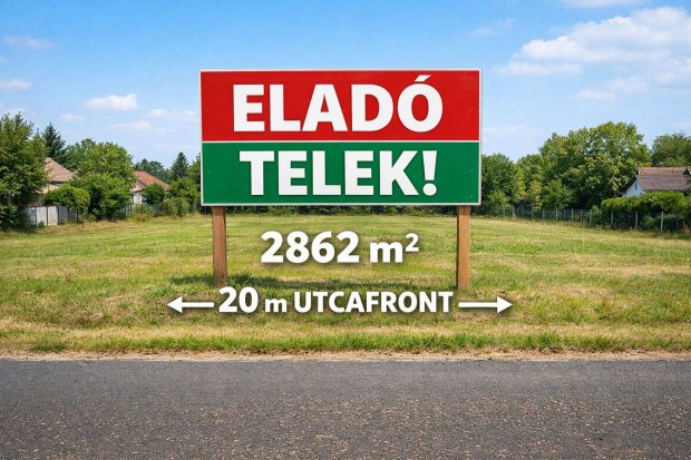 Aszfaltozott utc�ban �p�t�si telek elad�
