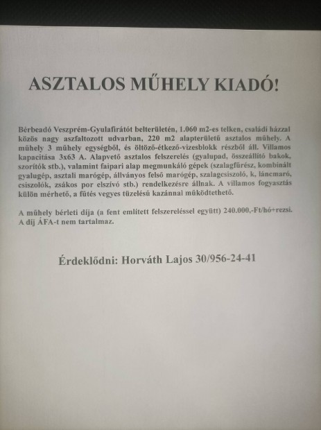 Asztalos mhely 