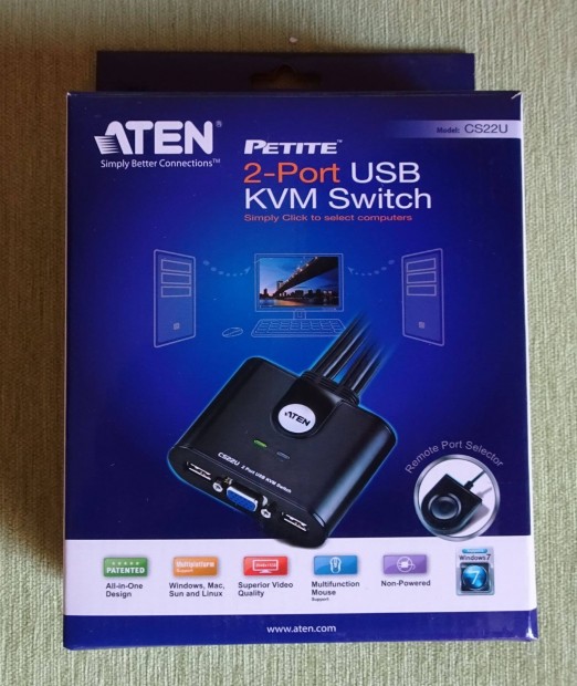 Aten CS-22U KVM switch, 2PC, USB kbeles elad